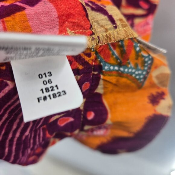 Xhilaration 2007 Y2K Boho Flutter Sleeve 100% Cotton Blouse Size Large - Picture 13 of 14